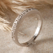 Half Eternity Diamond Band - 925 Sterling Silver Stackable Ring by DRK Jewels